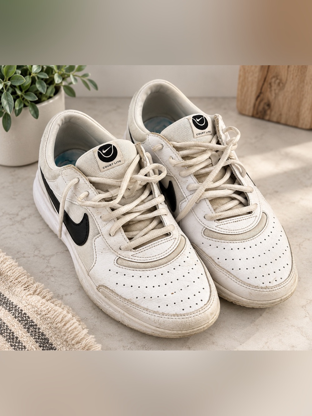 Nike Court Lite White Black Tennis Shoes Men’s 8.5
